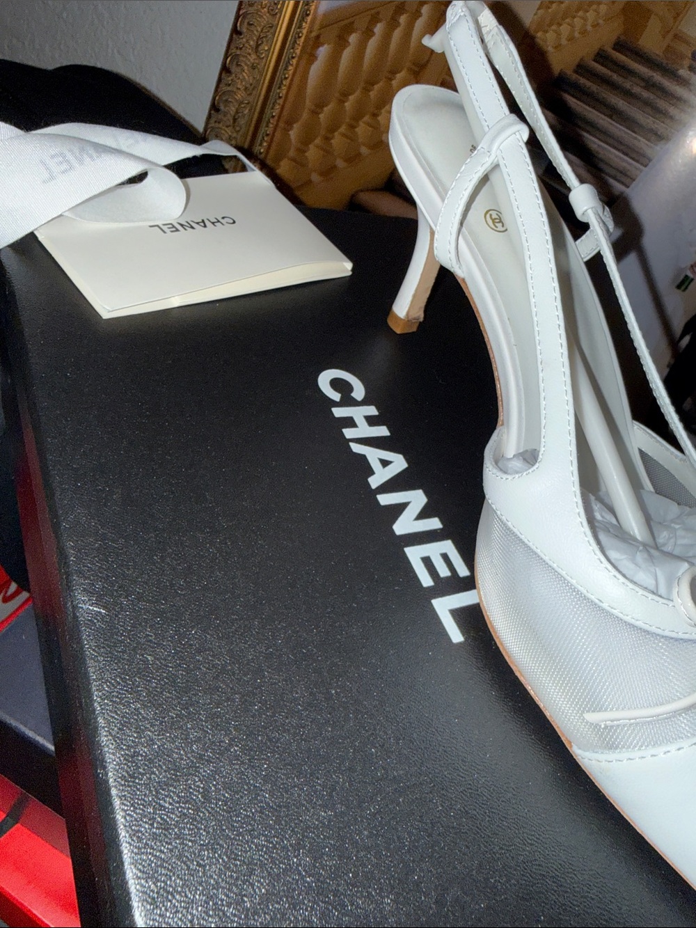 Vintage Chanel CC Bow Cap Toe
Slingback Heels - Picture 4 of 4